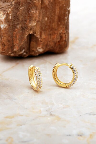 Sümer Telkari 13 Mm Altın Kaplama Gümüş Halka Küpe 7021