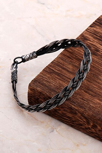 Sümer Telkari Kazaziye Işlemeli El Sarması Gümüş Erkek Bileklik 3277