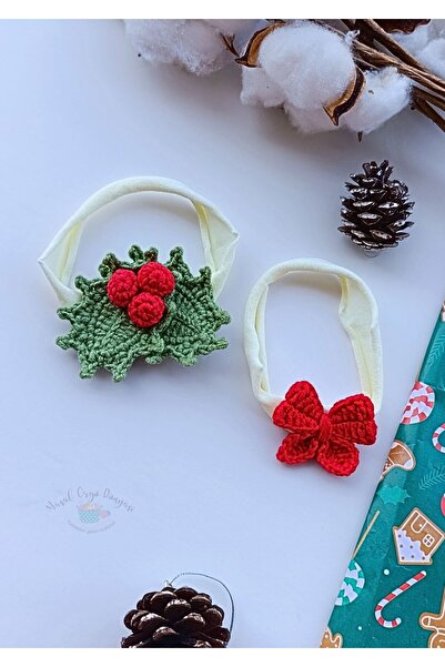 Masal Örgü Dünyası Yeni Yıl Serisi Bebek Çocuk Bandana (Kokina + Fiyonk)