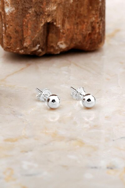 Sümer Telkari 5 Mm Gümüş Top Küpe 7073