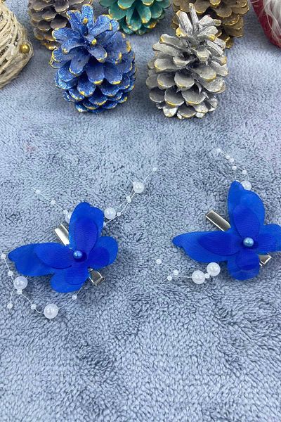 Hobigram Saks Handmade Cataramă Fluture Albastru Organizare Cataramă Fată Accesoriu Păr Cataramă Copii
