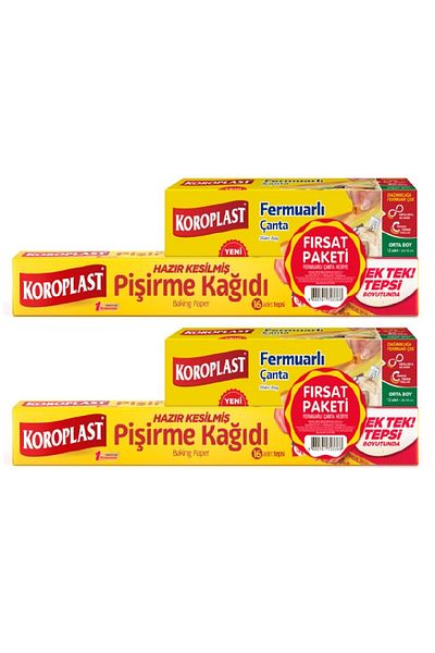 Koroplast 16 Pack Zippered Baking Paper - Medium Size Bags, Set of 12 X 2