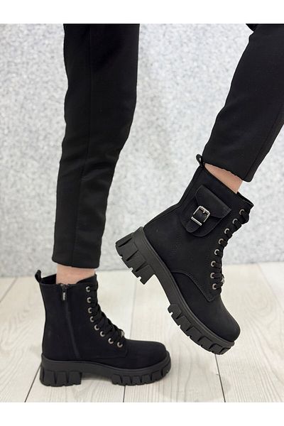 Wickers 2573 Μπότες με χοντρή σόλα Wickers Black Nubuck