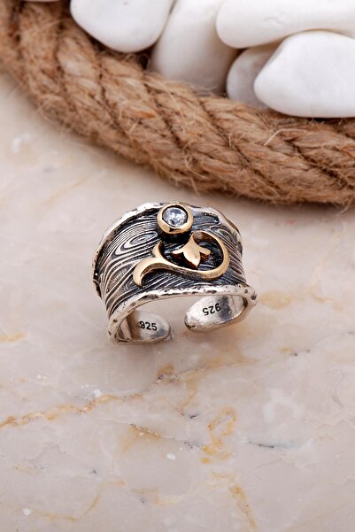 Sümer Telkari Kuvars Taşlı Dallı Çekiç Dövme Elişi Gümüş Yüzük 3625