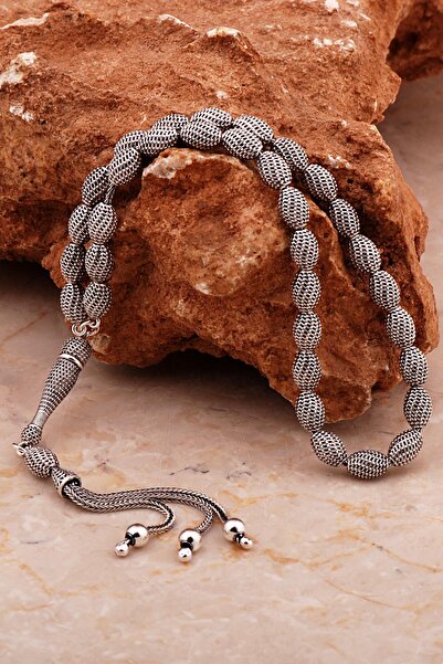 Sümer Telkari Usta İşi Özel Üretim Elişi Telkari Eskitme Gümüş Tesbih 348