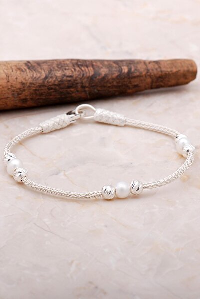 Sümer Telkari Kazaziye Dorissa Inci Taşlı Gümüş Bileklik 3464