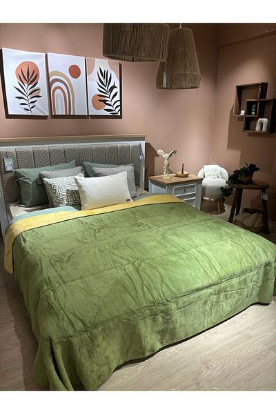 Sesli Bohemhouse Double Sided Plain Cotton Blanket - 2000Gr, 200X220Cm, Thick Soft