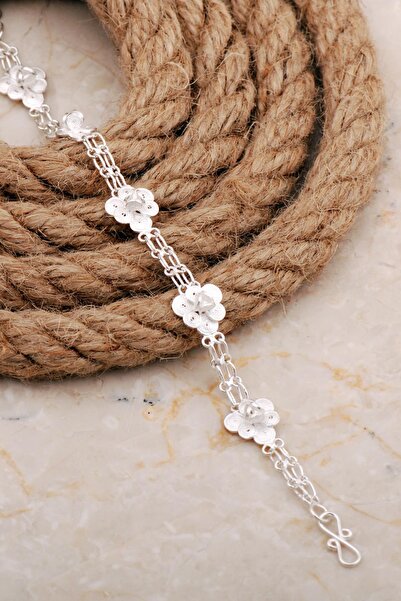 Sümer Telkari Midyat Telkari Sanatı Elişi Begonya Çiçeği Gümüş Bileklik 4675