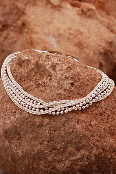 Sümer Telkari Hasır Elişi Tasarım Gümüş Bileklik 4419