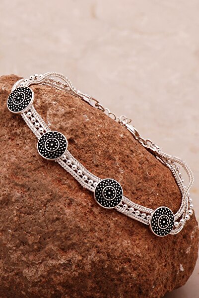 Sümer Telkari Mardin Güneşi Hasır Elişi Tasarım 925 Ayar Gümüş Bileklik 4332