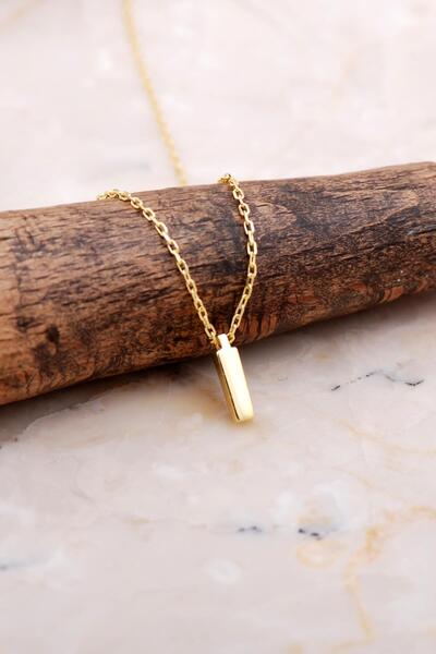 Sümer Telkari İ Harfi Altın Kaplama Gümüş Kolye 7870