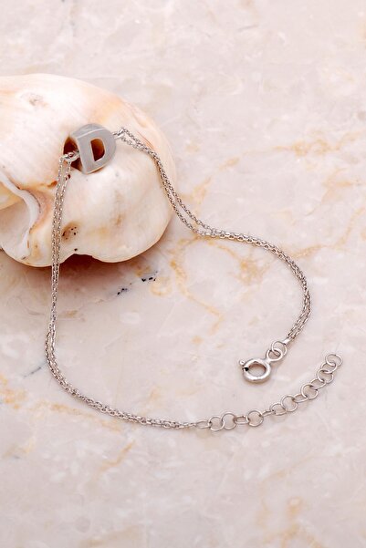 Sümer Telkari D Harfi Rodyumlu Gümüş Bileklik 4200