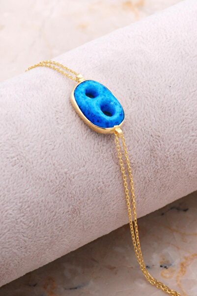 Sümer Telkari Süryani Nazar Boncuğu Altın Kaplama Gümüş Bileklik 4298