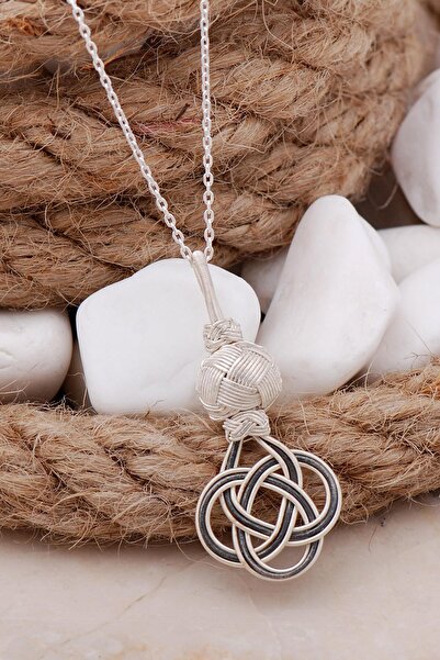 Sümer Telkari Şems Düğümü Kazaziye Elişi Gümüş Kolye 217