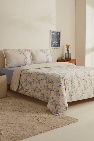 Karaca Home Rennes Double Duvet Cover Set - Cotton Satin Ecru