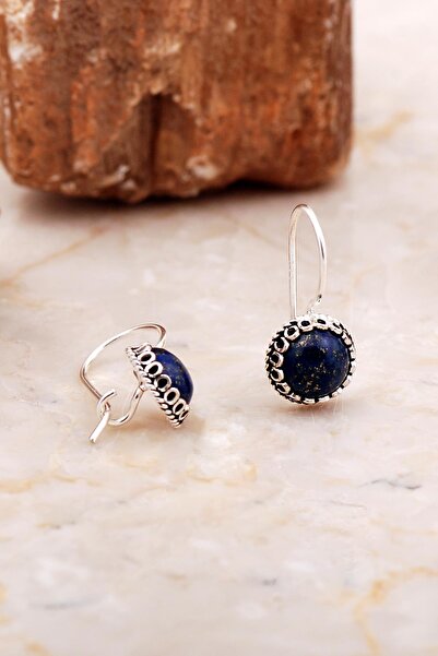 Sümer Telkari Lapis Lazuli Taşlı Mini Elişi Gümüş Küpe 6991