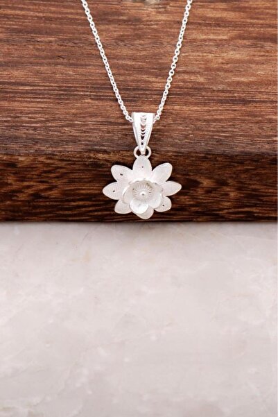 Sümer Telkari TELKARİ ELİŞİ NİLÜFER ÇİÇEĞİ GÜMÜŞ KOLYE 1431