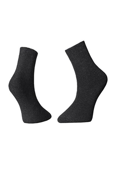 FOURSOLOS , Kadın, Pamuklu Tekli Çorap, Içi Havlulu, Kışlık Siyah Kısa Soket Bot Çorabı 35-39