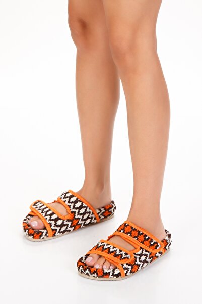 OZYO Çinta Turuncu kışlık ev terliği