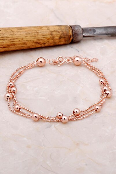 Sümer Telkari Dorissa Üç Sıra Rose Gümüş Bileklik 3381