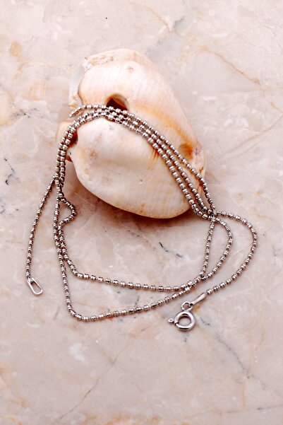 Sümer Telkari İtalyan Rodyumlu Gümüş Zincir Kolye 7138