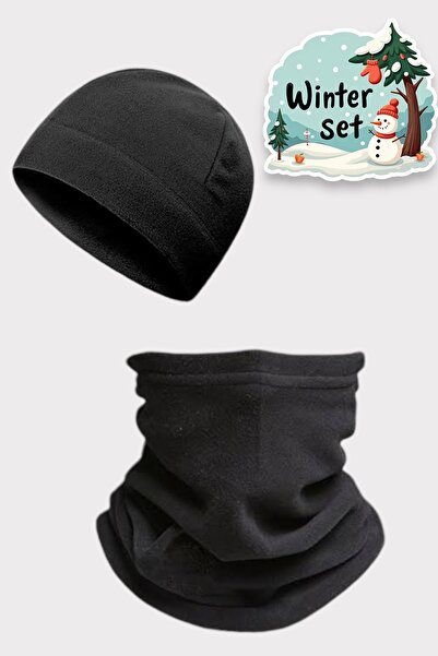 Katmirra Set unisex Passion Fleece Beanie și guler pentru gât