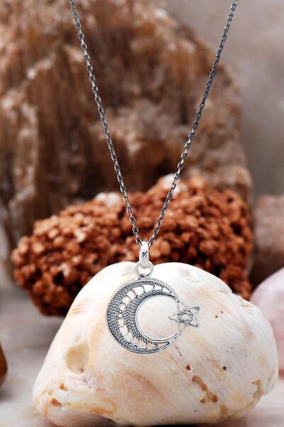 Sümer Telkari Telkari Işlemeli Ay Yıldız Gümüş Kolye 6775