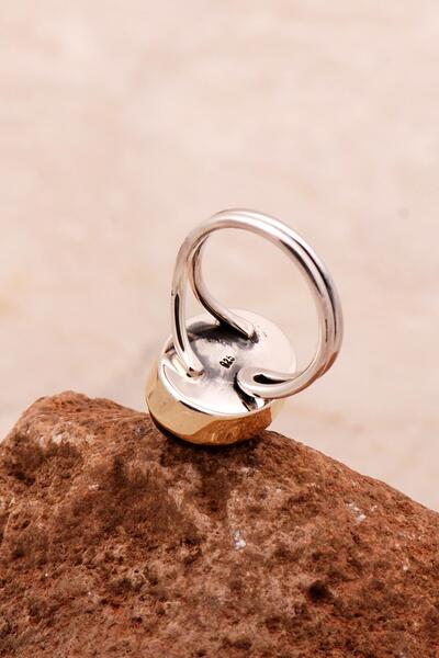 Sümer Telkari Firuze Taşlı Elişi Tasarım Gümüş Yüzük 3736