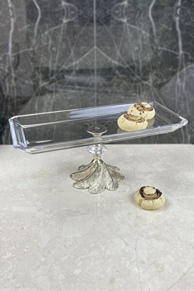 MAY HOME Glamor Kand Silver Footed Glass Serving Plate & Cookie Dessert Food ...