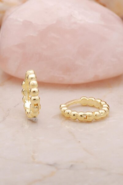 Sümer Telkari 12 mm Toplu Halka Altın Yaldızlı Gümüş Küpe 5458