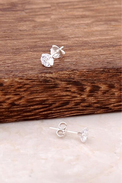 Sümer Telkari Tek Taş 5 Mm Gümüş Küpe 1788