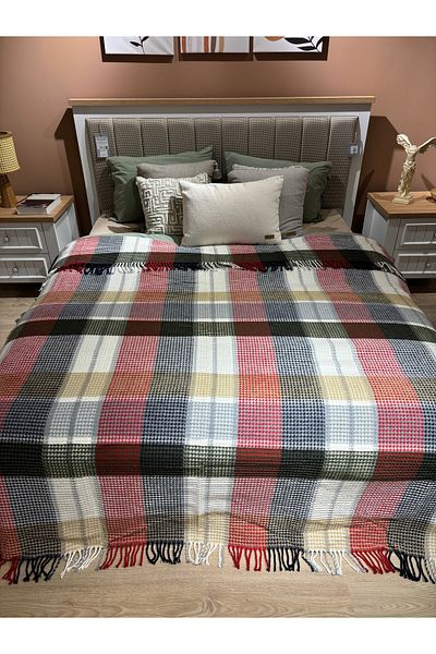 MaVaux Sesli Comfort Series Oversized Cotton Boxed Scotch Blanket 200X220 1750Gr