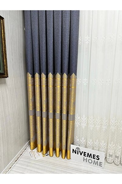 NİVEMESHOME Nivemeshome Gönen أنثراسايت-ذهبي671539 ستارة خلفية مطوية 1/3 Apm