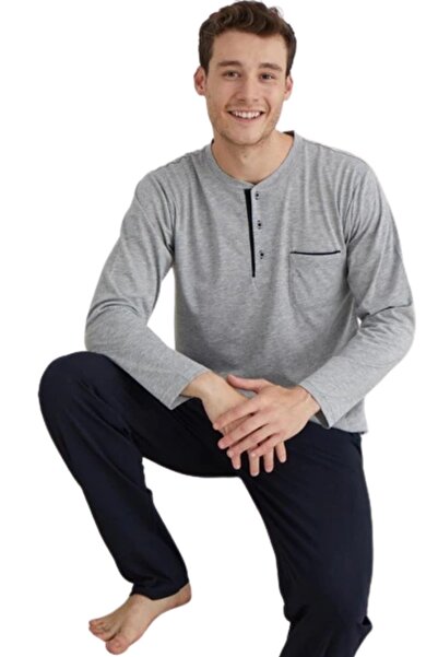 KLY طقم بيجامة رجالي بأكمام طويلة 9250