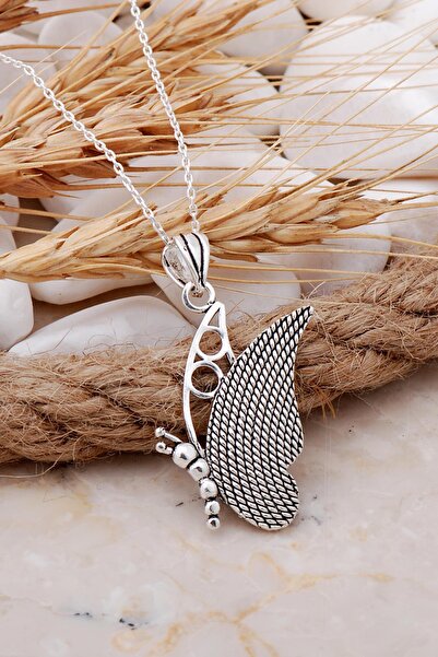 Sümer Telkari Kelebek Telkari Elişi Gümüş Kolye 7694