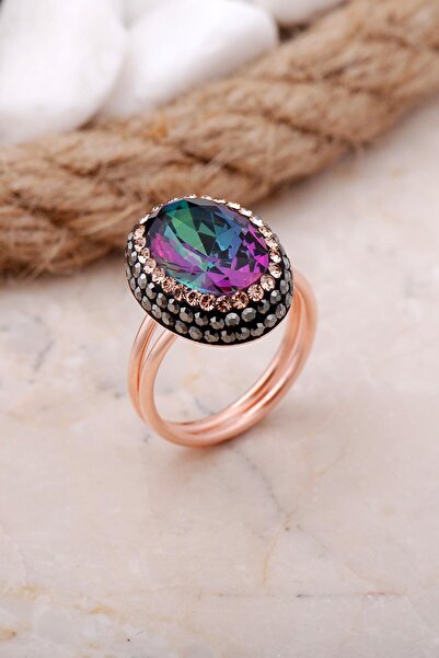 Sümer Telkari Mistik Topaz Taşlı Rose Gümüş Yüzük 3464