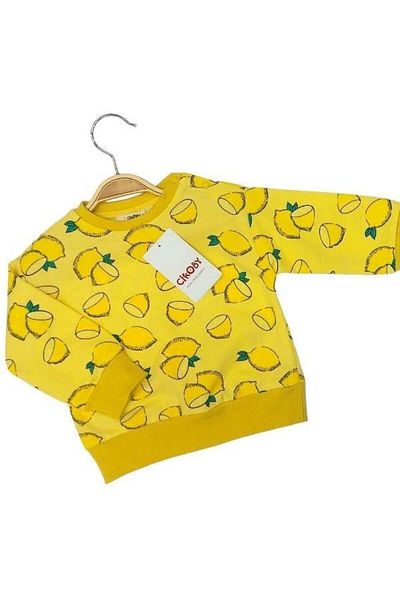 Çikoby Baby Girl Lemon Patterned Cotton Sweatshirt