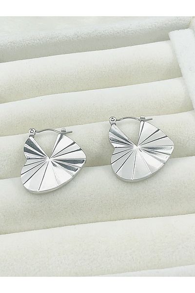 DS DİAMONDSHOP Halka Heart Model - Steel Earrings Byçkp- 202411322