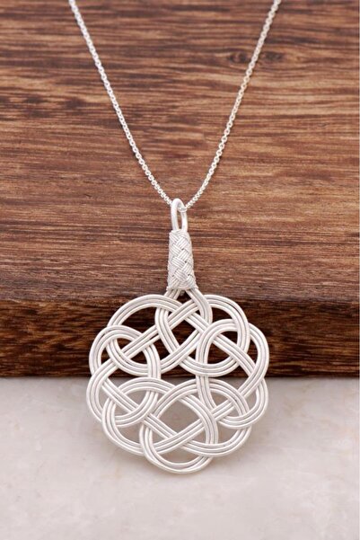 Sümer Telkari Aşk Düğümü Kazaziye El Sarması Gümüş Kolye 149