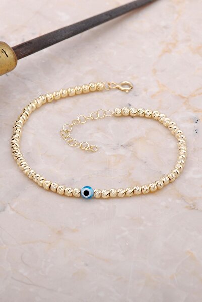 Sümer Telkari Dorissa Altın Yaldızlı Nazar Boncuklu Bileklik 3365