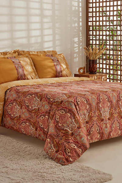 Karaca Home Sherie Brown Cotton Satin Double Bedding Set