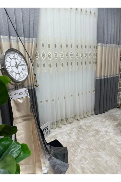 NİVEMESHOME Nivemeshome Eliza V-190 1/3 Close Pleat Backdrop Curtain Apm