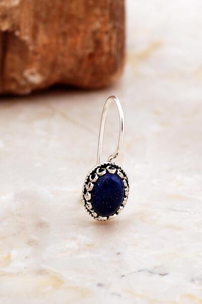 Sümer Telkari Lapis Lazuli Taşlı Mini Elişi Gümüş Küpe 6992