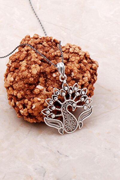 Sümer Telkari Tavuş Kuşu Telkari Elişi Gümüş Kolye 7183