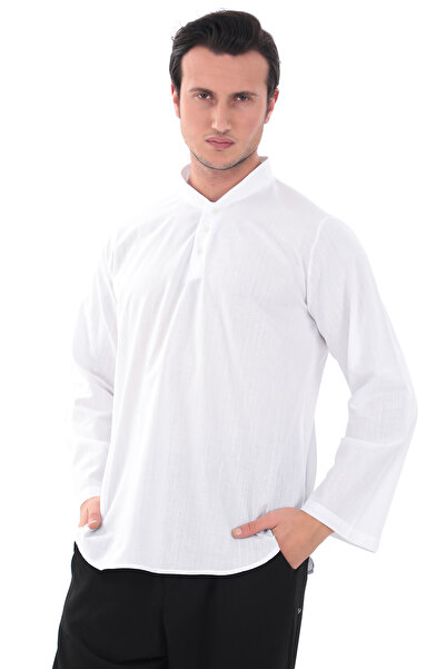 Suffa قميص طوق القاضي |   100% قطن - أبيض