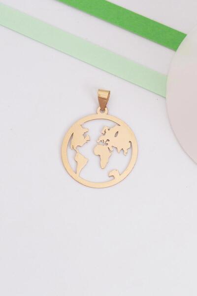 Bayar Gold 14 Ayar Altın Dünya Kolye Ucu 2 cm