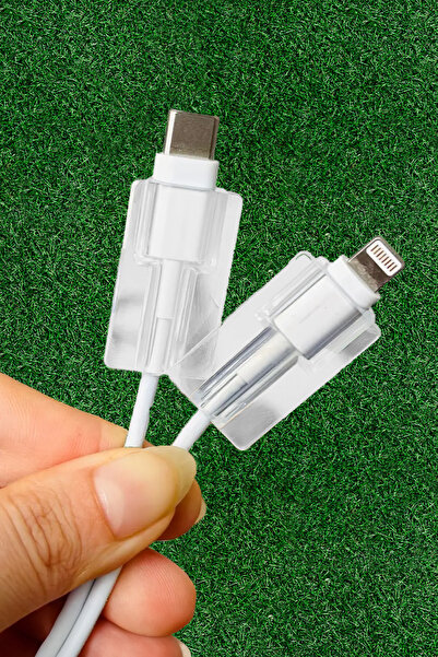 WANNA PROTECT Type-C - Lightning Iphone  Samsung Xiaomi Uyumlu Yumuşak Silikon Kablo Ucu Koruyucu