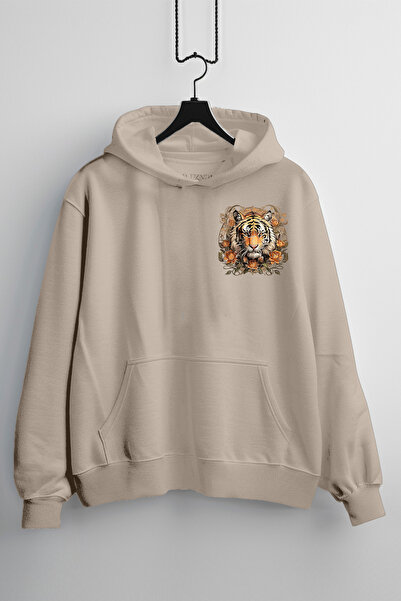 Zestia Унисекс суитчър с качулка, животни, дизайн с леопардов принт, редовна ...