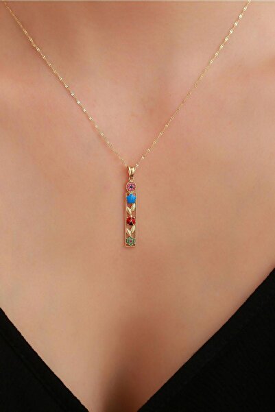 Bayar Gold 14 Ayar Altın İ Harf Çiçek Kolye