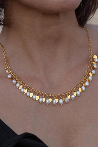 Bayar Gold 14 Ayar Altın İncili Pullu Gerdanlık